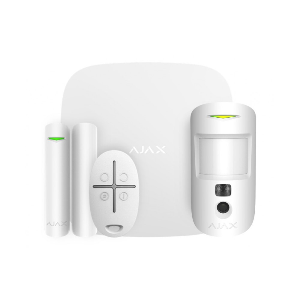 Cam plus. Ajax Starterkit cam Plus White. Комплект Ajax Starterkit White. Starterkit черный комплект охранной сигнализации Ajax. Starterkit cam Plus (White).